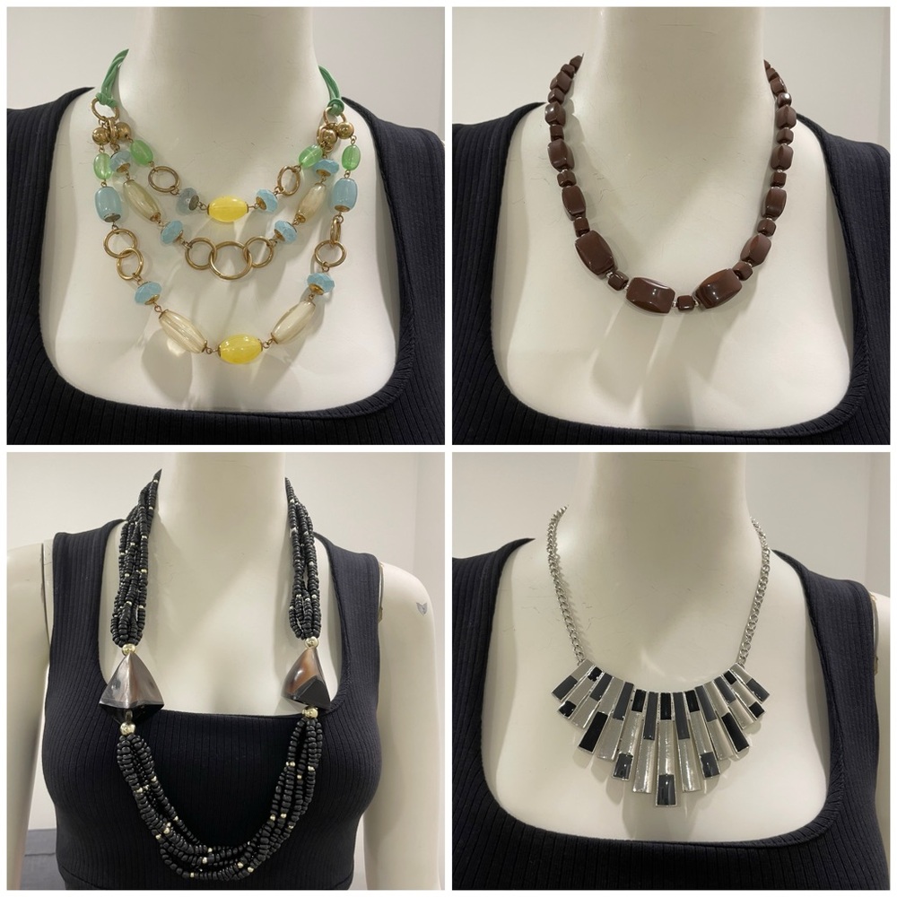 Four Costume and Statement Jewellery Necklaces